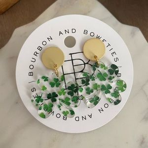 Bourbon & Bowties Acrylic Shamrock Earrings